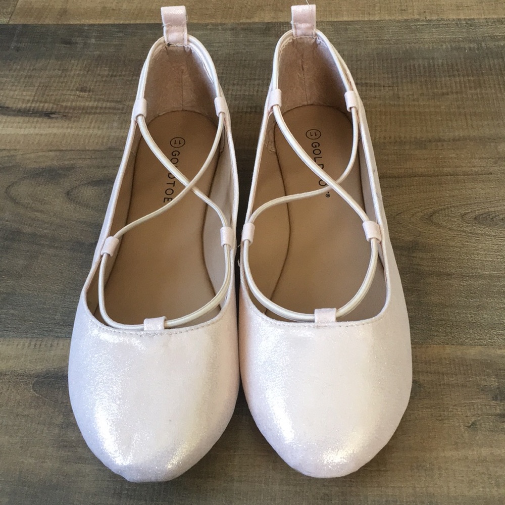 Rose gold ballet flats